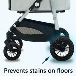 Housse de roue de poussette noir 4 pièces polyester prévient les taches intérieur/extérieur fixation discrète design moderne facile à nettoyer