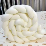 Parechocs lit bébé tressé en peluche protection anticollision oreiller en coton décoration chambre bébé sécurité et confort premium