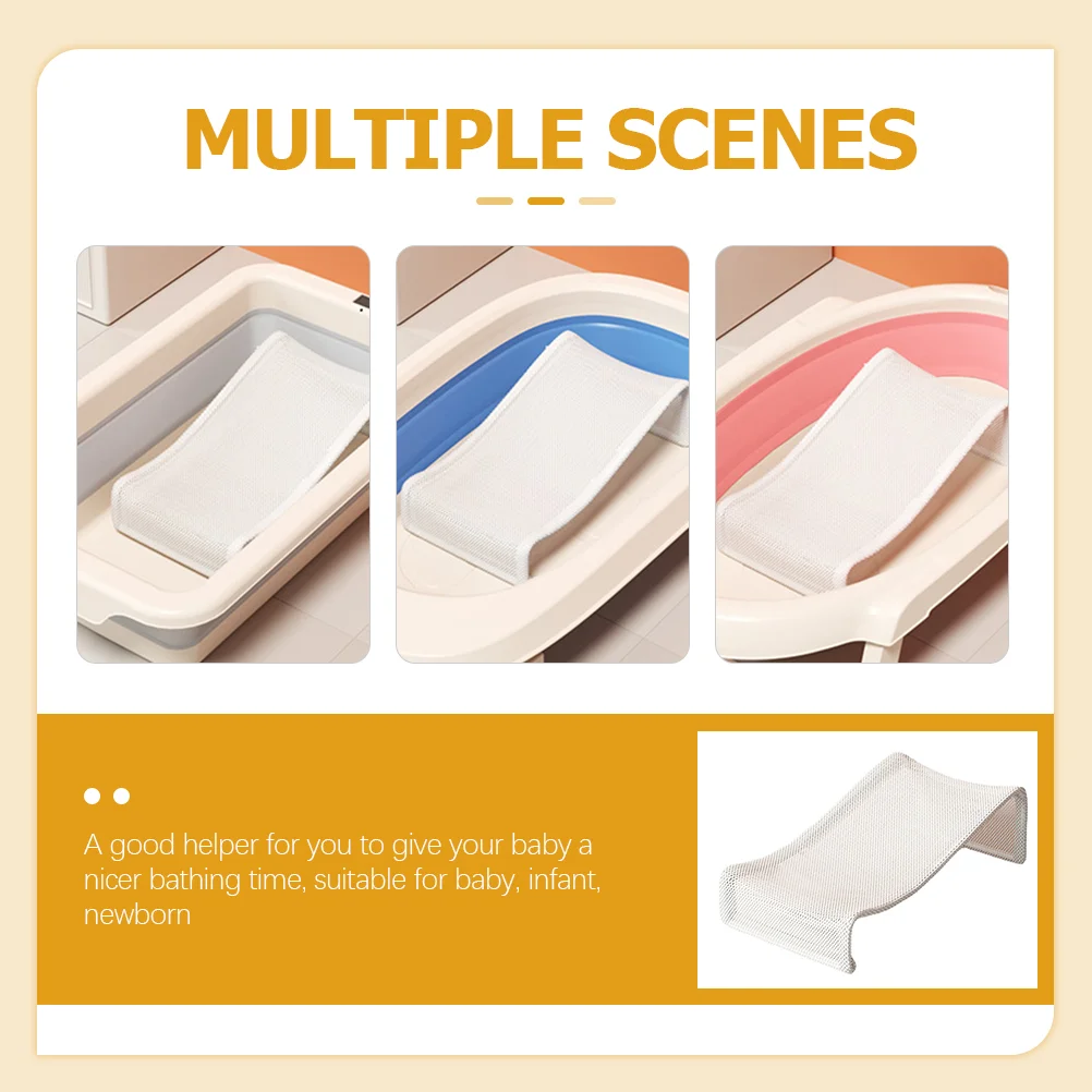 Siège bébé filet de bain portable pour nouveauné en acier inoxydable confortable et sécuritaire baignoire d’enfant avec support en maille