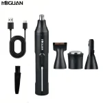 Kit de toilettage multifonctionnel MIGUAN 4 en 1 tondeuse à poils nez oreilles rasoir à barbe sourcils accessoires soins_USB rechargeable
