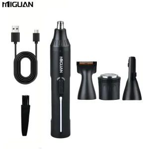Kit de toilettage multifonctionnel MIGUAN 4 en 1 tondeuse à poils nez oreilles rasoir à barbe sourcils accessoires soins_USB rechargeable Kit de toilettage multifonctionnel MIGUAN 4 en 1 tondeuse à poils nez oreilles rasoir à barbe sourcils accessoires soins_USB rechargeable