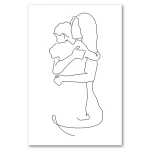 Affiche art mère enfant poussette murale décor minimaliste bébé chambre nursery