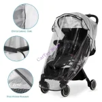Couvrepoussette transparent抗 vents et pluie portable Protection bébé outdoor Matériaux de qualité Confort bébé Accessoire poussette