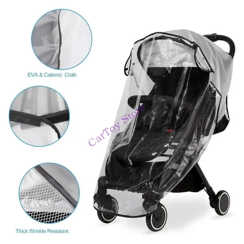 Couvrepoussette transparent抗 vents et pluie portable Protection bébé outdoor Matériaux de qualité Confort bébé Accessoire poussette