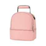 Sac à dos isolant en nylon résistant transport de nourriture design moderne poignée rembourrée couleur rose pastel usage quotidien portable et durable