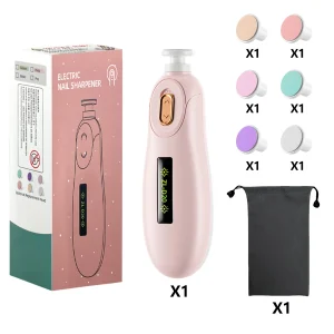 Aiguiseur électrique pour ongles bébé kit manucure bébé coupeongles électrique pour enfants accessoire bébé manucure en douceur design moderne 6 embouts interchangeables Aiguiseur électrique pour ongles bébé kit manucure bébé coupeongles électrique pour enfants accessoire bébé manucure en douceur design moderne 6 embouts interchangeables