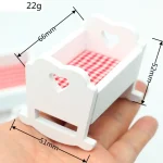 Miniature lit à bascule en bois massif cradle en bois blanc mobilier pour maison à poupées 1/12 jouet éducatif pour enfants et collectionneurs