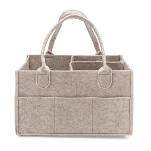 Caddie à couches bébé rangement lingettes et couches panier组织ateur neutre feutre beige design épuré portable chambre bébé voiture nursery