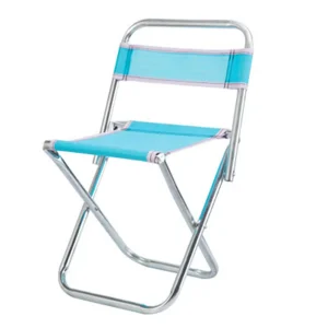 Tabouret pliable compact pour camping piquenique jardinage portage bébé reposepieds inclinable usage extérieur aluminium tissu synthétique bleu clair