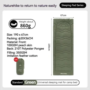 Naturehike matelas rembourré en coton litière camping bébé portable doux chaud vert confortable lit sieste extérieur