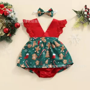 Robe bébé fille 2 pièces fleur rouge princesse dentelle jupe vêtements 024M accessoires fêtes Noël naissance fille
