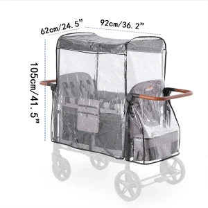 Couverture de pluie pour poussette double W4 Protection transparente Compatible WONDERFOLD W4 Design ajusté Matériaux durables Visibilité intégrée Couverture de pluie pour poussette double W4 Protection transparente Compatible WONDERFOLD W4 Design ajusté Matériaux durables Visibilité intégrée