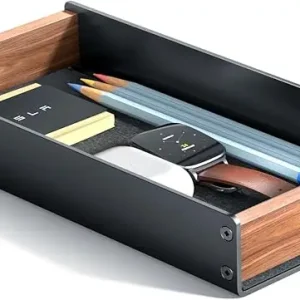 Organisateur de bureau en bois et métal tiroir de rangement stationnaire design scandinave moderne style minimaliste usage domestique ou professionnel