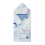Couverture à capuche pour bébé BIRD PITT doux polyester et minky motifs étoiles et nuages 13 ans idéale pour la sieste le voyage et le lit cadeau bébé