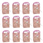 Sacs cadeaux bébé rose personnalisés pour baby shower baptême fête d&rsquo;anniversaire 12 pièces