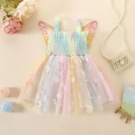 Robe d&rsquo;été fille style princesse col licou papillon perles paillettes douce fête anniversaire 12 ans nouvelle collection