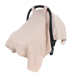 Housse universelle de siège auto bébé en coton protection intimité paresoleil nouveauné carnet de santé respirant doux attache large essentiel voyage design minimaliste
