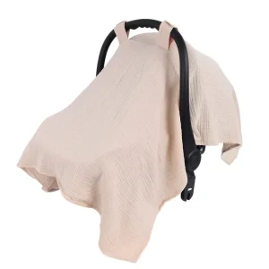 Housse universelle de siège auto bébé en coton protection intimité paresoleil nouveauné carnet de santé respirant doux attache large essentiel voyage design minimaliste