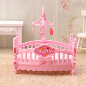 Berceau miniature poupée 1:12 jouet bébé chambre enfant accessoire décoration maison poupée cadeau enfants 612 ans rose