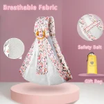 Sac kangourou coton bébé écharpe ronde anneau sécurité transport confortable nouveauné style fleuri rose portage bébé 01 ans
