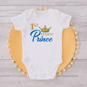 Body princesse premier anniversaire garçon festeuro royale cute fête anniversary