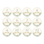 Cartes de jalons de développement pour bébé 12 mois photo props accessoires de naissance cadeau anniversaire déco fête bébé cartes à messages personnalisables style élégant