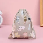 Organisateur portable pour vêtements bébé sousvêtements chaussettes sac de rangement en coton motifs animaux idéal pour le voyage change ou sac à langer