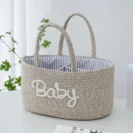 Panier de rangement bébé.organisateur de couches sac multifonctionnel poignées en coton design moderne portable chambre bébé cadeau naissance qualité premium