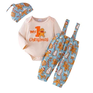 Ensemble de Noël 3 pièces pour bébé garçon body vert pantalon à bretelles chapeau Noel tenue festive pour premier Noel nouveauné 03 mois coton doux style européen Ensemble de Noël 3 pièces pour bébé garçon body vert pantalon à bretelles chapeau Noel tenue festive pour premier Noel nouveauné 03 mois coton doux style européen