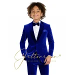 Robe d&rsquo;anniversaire pour enfants, Blazer en velours bordeaux pour bébés garçons, veste et pantalon, costume de photographie, vêtements de fête pour spectacle de mariage – royal blue