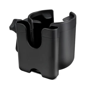 Portegobelet poussette 2 en 1 support téléphone portebouteille 360° antidérapant accessoire poussette bébé design moderne matière plastique noir