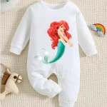 Combinaison bébé sirène mignonne en coton doux unisexe 01 ans