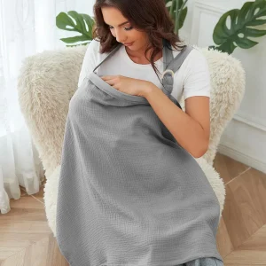 Housse d’allaitement respirante couverture tablier pour maman décolleté arqué doux et confortable en polyester fibre style moderne couleur gris Housse d’allaitement respirante couverture tablier pour maman décolleté arqué doux et confortable en polyester fibre style moderne couleur gris