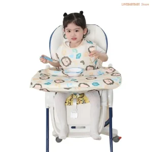 Chaise de repas bébé avec tablier lion design imperméable confortable Platube