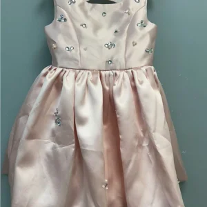 Robe princesse satin rose paillettes strass occasion spéciale fille 36 ans anniversaire mariage fête élégante