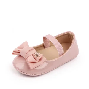Chaussures bébé fille princesse mode ballerines rose nœud PU confort occasion sortie party