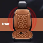 Housse de siège voiture chauffante hiver 12V coussin universel protection siège matelassage losange style moderne confort froid entretien facile