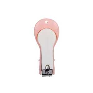 Coupeongles en acier inoxydable ergonomique design rose et blanc outil de soin des ongles pour usage personnel manucure à domicile style moderne et sûr