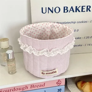 Organisateur bébé panier rangement décoration maison doux polyester rose sozakka