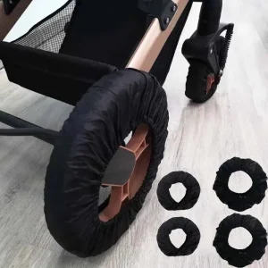 Housses de roues antipoussière pour poussette bébé protecteur roues Oxford accessoires landau 2 pièces noir Housses de roues antipoussière pour poussette bébé protecteur roues Oxford accessoires landau 2 pièces noir