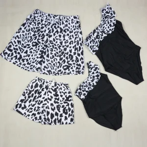 Ensemble maillot de bain maman fille style européen américain motif léopard été bébé enfant père fils plage piscine Ensemble maillot de bain maman fille style européen américain motif léopard été bébé enfant père fils plage piscine