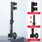 Support parasol voiture vélo poussette extensible rotatif compact en acier noir pour bébé usage outdoor design moderne sécurité