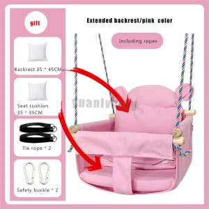 Balançoire pour enfants portable chaise suspendue au plafond avec coussin de siège hamac pour bébés et enfants ceinture de sécurité intérieur/extérieur jardin sécurité confort style moderne coloris rose accessoires inclus Balançoire pour enfants portable chaise suspendue au plafond avec coussin de siège hamac pour bébés et enfants ceinture de sécurité intérieur/extérieur jardin sécurité confort style moderne coloris rose accessoires inclus