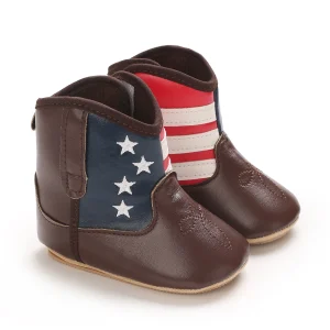 Bottines cowboy bébé style western Chaussures première marche semelles souples Étanche non Design patriotique Taille 01 ans Bottines cowboy bébé style western Chaussures première marche semelles souples Étanche non Design patriotique Taille 01 ans