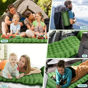 Tapis de couchage gonflable multiusages confort camping randonnée piquenique extérieur intérieur bébé enfant famille
