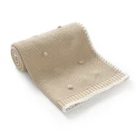 Couverture bébé tricotée 90x70cm plaid doux avec pompons lit bébé garçon fille couette en maille hypoallergénique 03 ans easy Poussette
