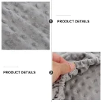 Couverture bébé douce polyester coton gris clair texture unique élastique bord lit cosy conforturable