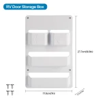 Organisateur de porte campingcar boîte rangement ABS compartiments étagère fixe design moderne blanc RV caravaning van life