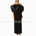 Robe de Soirée Élégante en Satin Noir Longue Silhouette Ajustée Occasion Formelle Mariage Gala Robe Élégante Femme