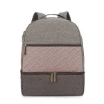 Sac à dos voyage maman bébé sacs à langer repas plein air nourriture bébé conservation lait polyester texture marron rose